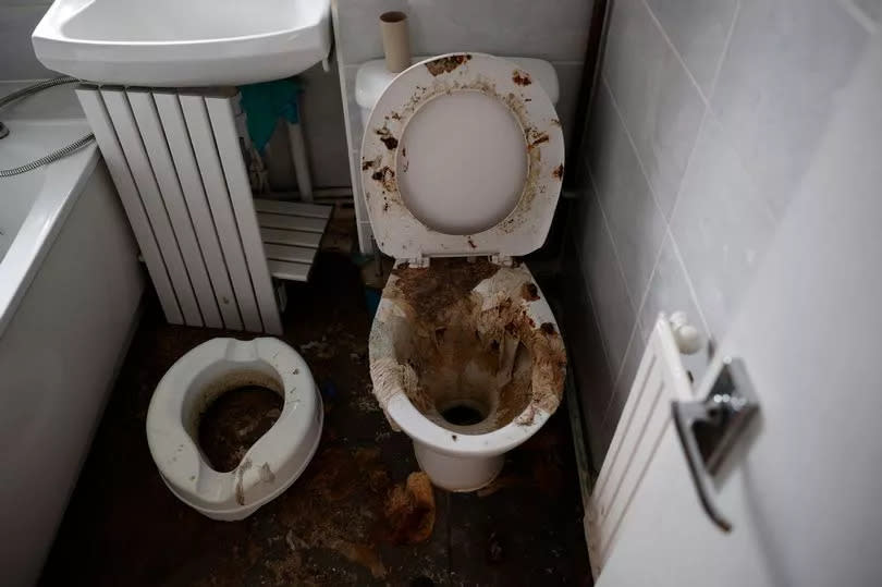 The sewage-filled toilet