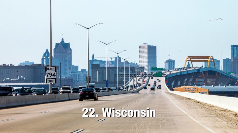 Wisconsin: 24.85 driving incidents per 1,000 residents