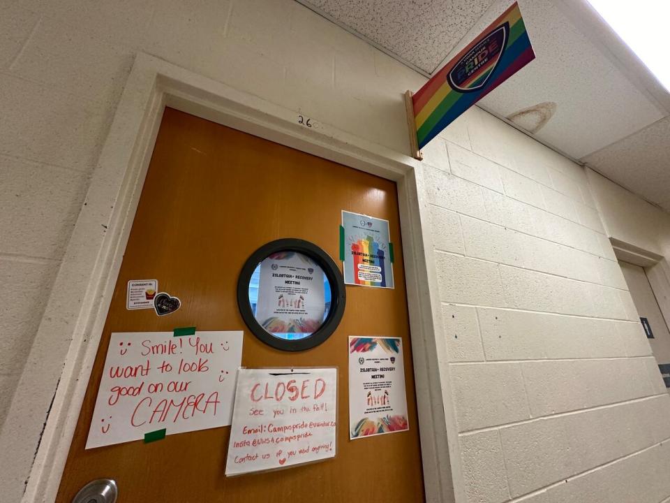 This is the University of Windsor's student pride centre. This is the door that was repeatedly vandalized with homophobic slurs early last month. 