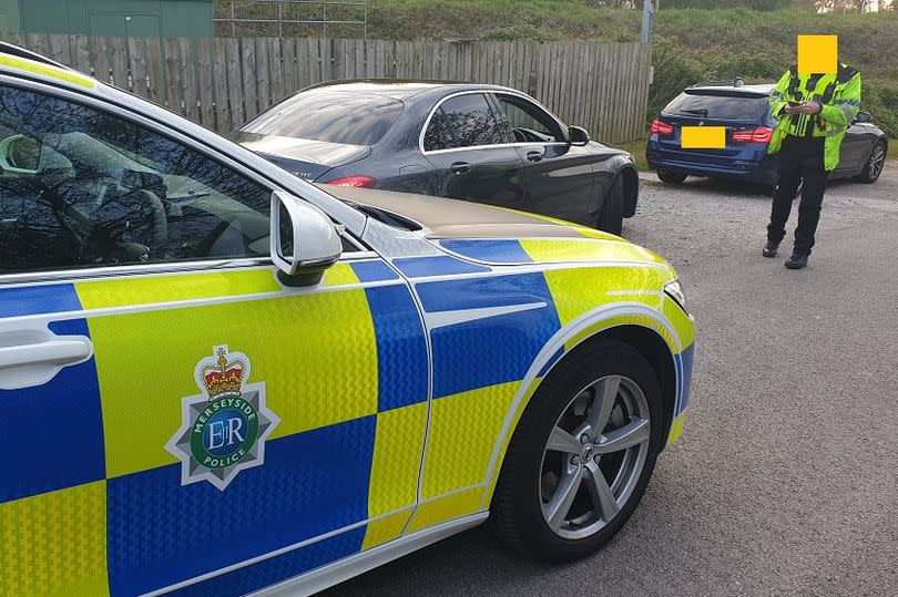 Merseyside Police stopped the Mercedes driver on the M57