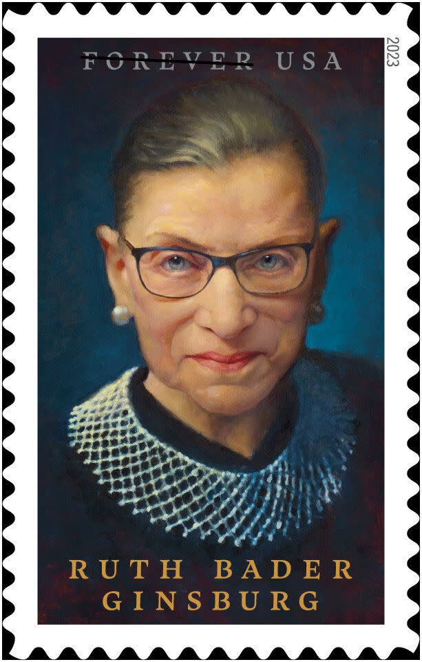 The U.S. Postal Service is honoring Ruth Bader Ginsburg as “an icon of American culture” with a stamp in the new year. (Photo: via Associated Press)