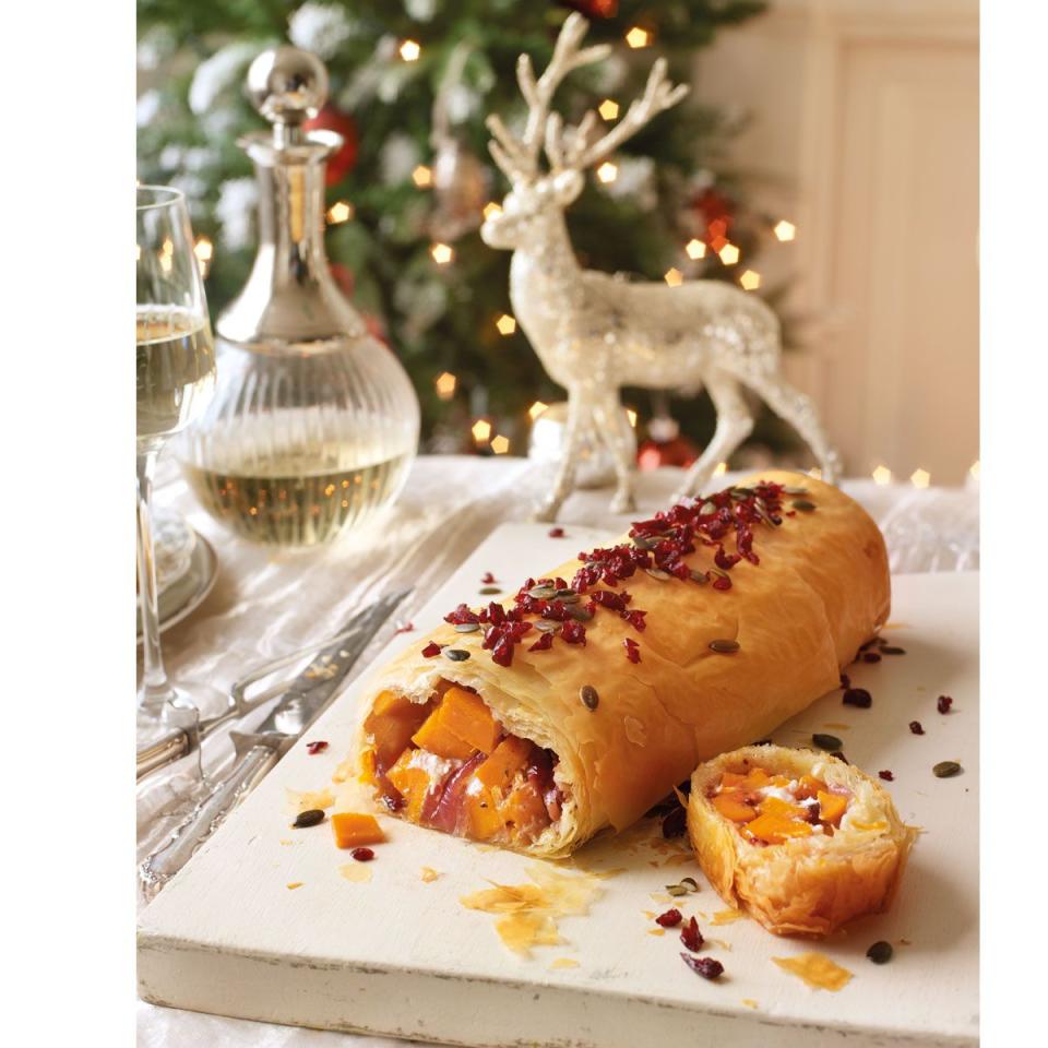 vegetarian christmas recipe spiced butternut strudel