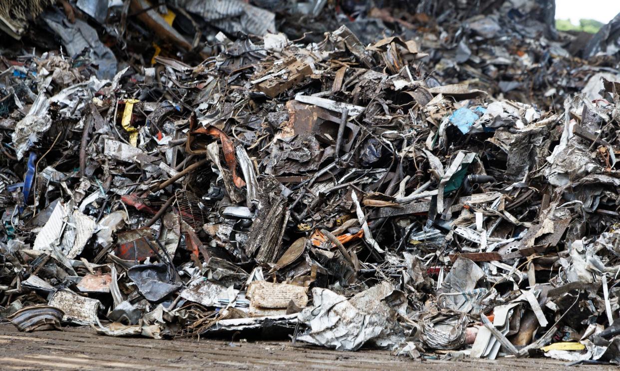 <span>The Celsa Steelworks in Cardiff, Wales. Scrap metal here is being sorted by quality and then put into the electric arc furnace to make ‘green steel’.</span><span>Photograph: Dimitris Legakis/Athena Pictures</span>