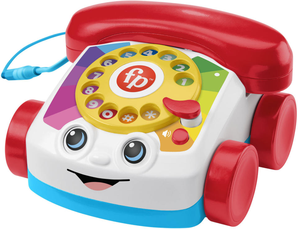 The classic Fischer Price Chattering Phone, only with Bluetooth.