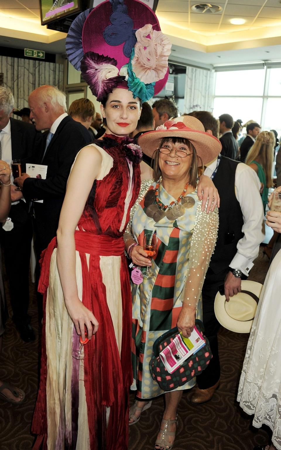 The model Erin O'Connor with Hilary Alexander during Ladies’ Day at the Investec Derby Festival, June 3 2011 - Dave M Benett/Getty Images