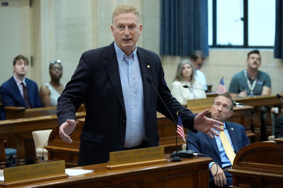 Sheldon Wasserman shown during a meeting of the Milwaukee County Board of Supervisors.