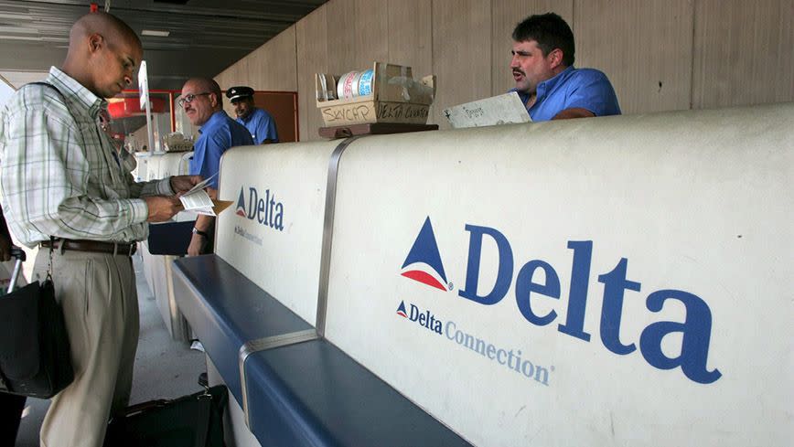 A check-in desk at Delta Airways. Source: AAP