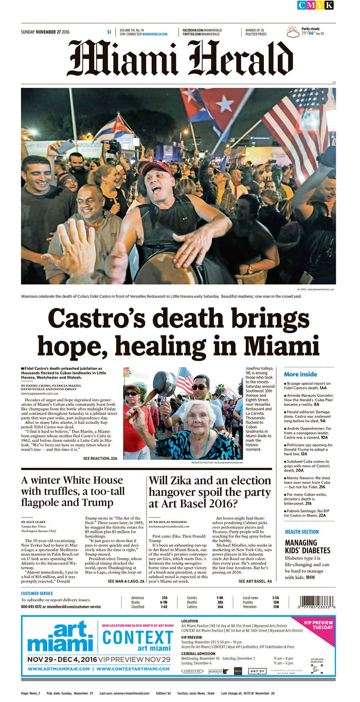 Castro’s death brings hope, healing in Miami