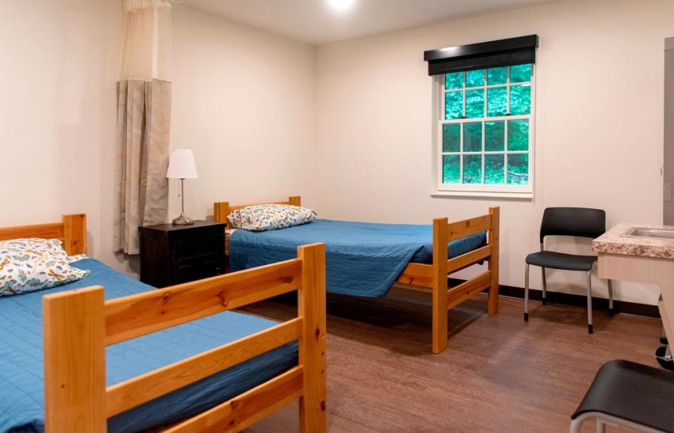 One of the rooms for patients in the new David O’Connell Health Education Building at the Seven Mountains Scout Camp on Wednesday, June 22, 2022.