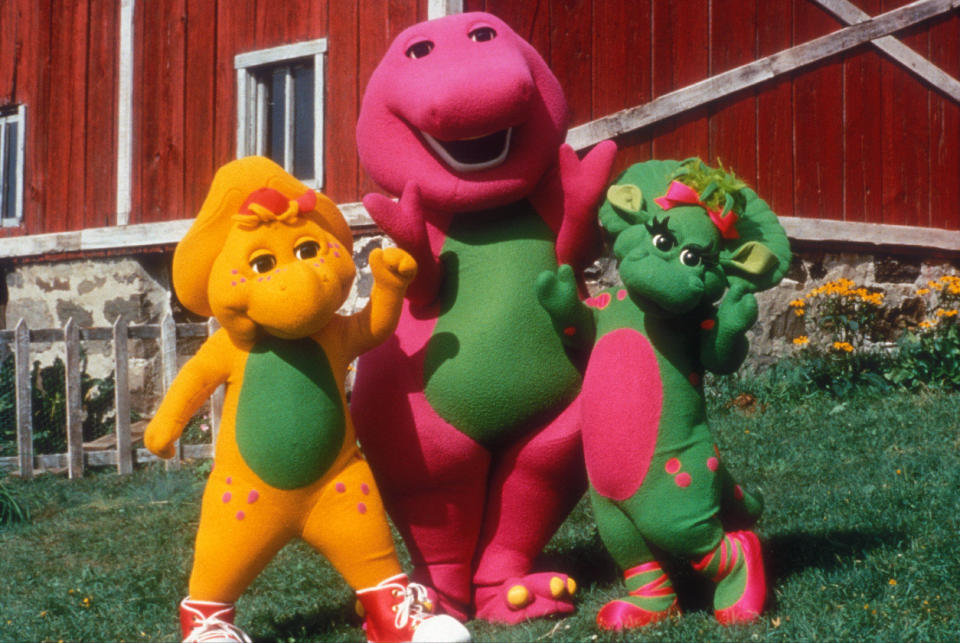 Barney and friends in 1998's Barney's Great Adventure. (Polygram Filmed Entertainment/Alamy)