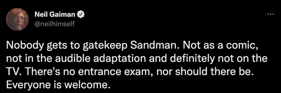 Neil Gaiman had a word for ‘hostile fans of ‘The Sandman’ on Twitter (Twitter)