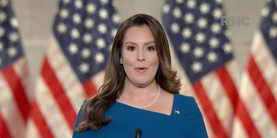 Rep. Elise Stefanik of New York, speaks during the Republican National Convention at the Mellon Auditorium in Washington, D.C., Wednesday, Aug. 26, 2020.