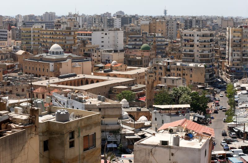 Buildings and mosques are pictured in Tripoli