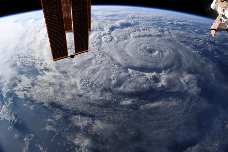 Hurricane Genevieve is seen from the International Space Station (ISS) orbiting Earth