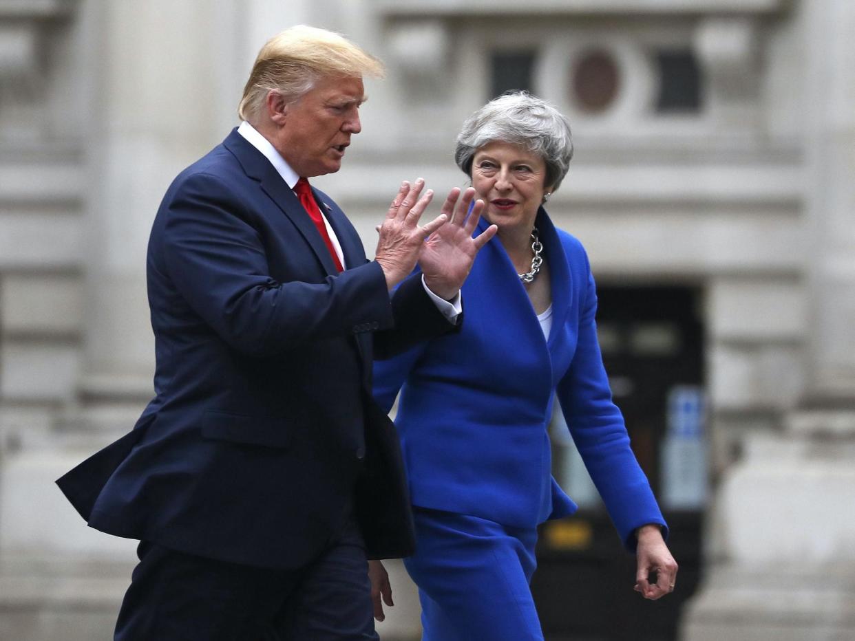 Donald Trump and Theresa May during the president's visit to the UK in June 2019: PA