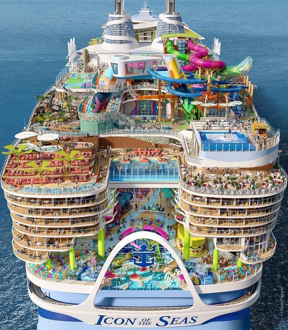 The huge ship - described as the largest waterpark at sea - has sparked a mixed reaction. (Royal Caribbean)