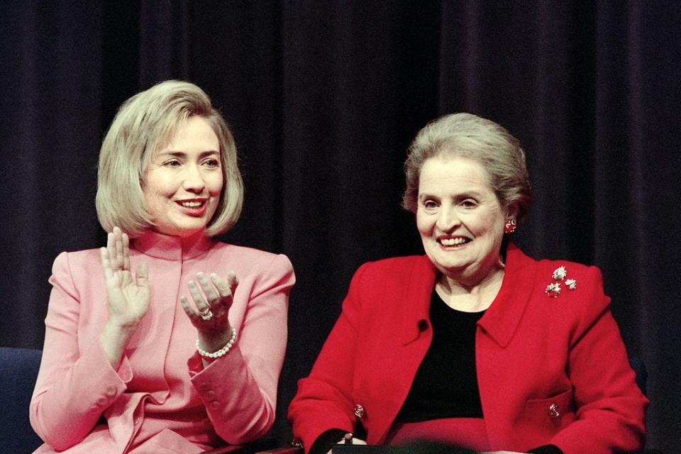 Madeleine Albright says she often attended events with then-first lady Hillary Clinton. Albright believes Clinton influenced her husband's decision to name Albright to the State Department.