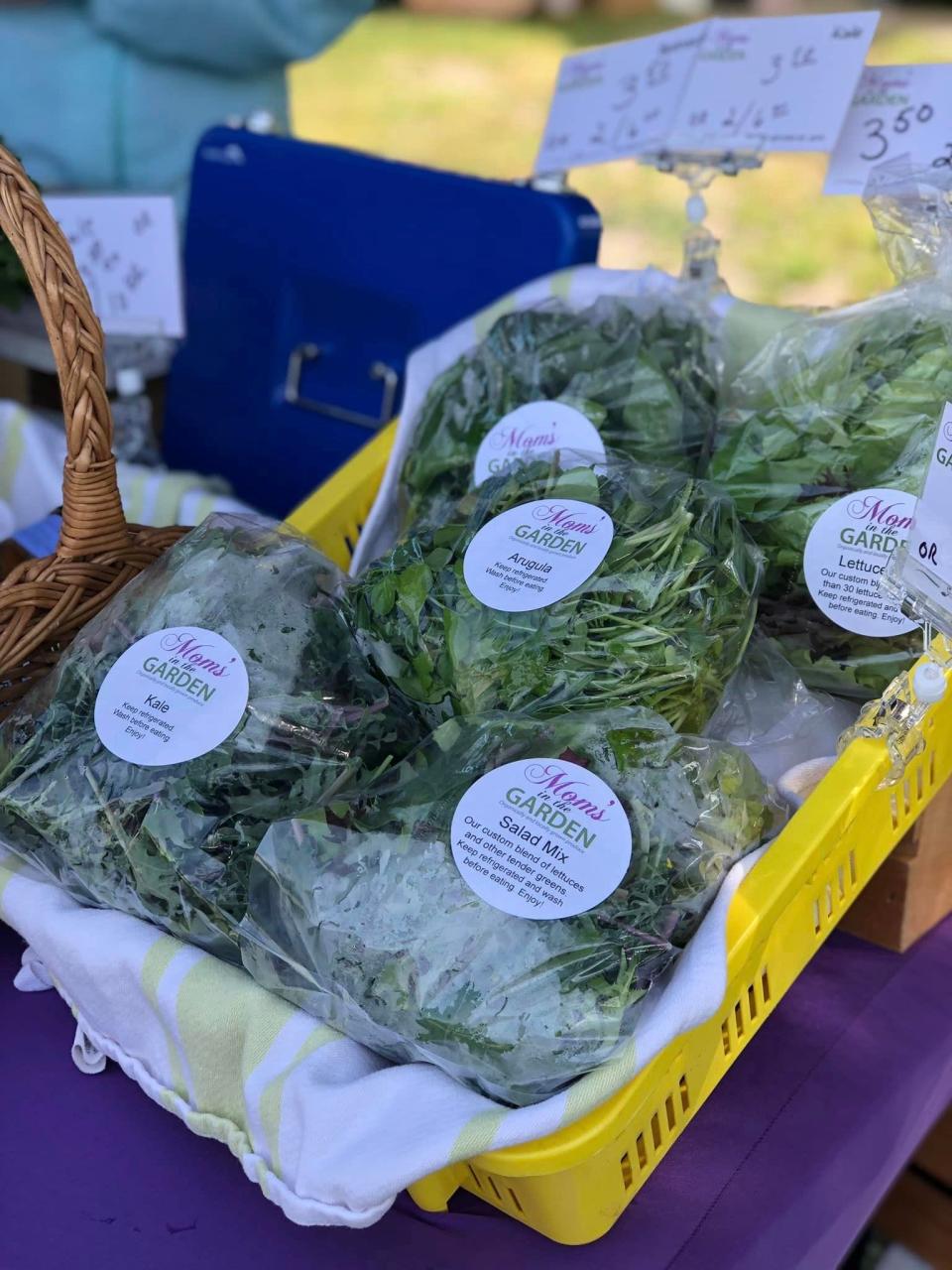 Salad greens and kale were among the items sold recently at the Luna Pier Farmers Market.