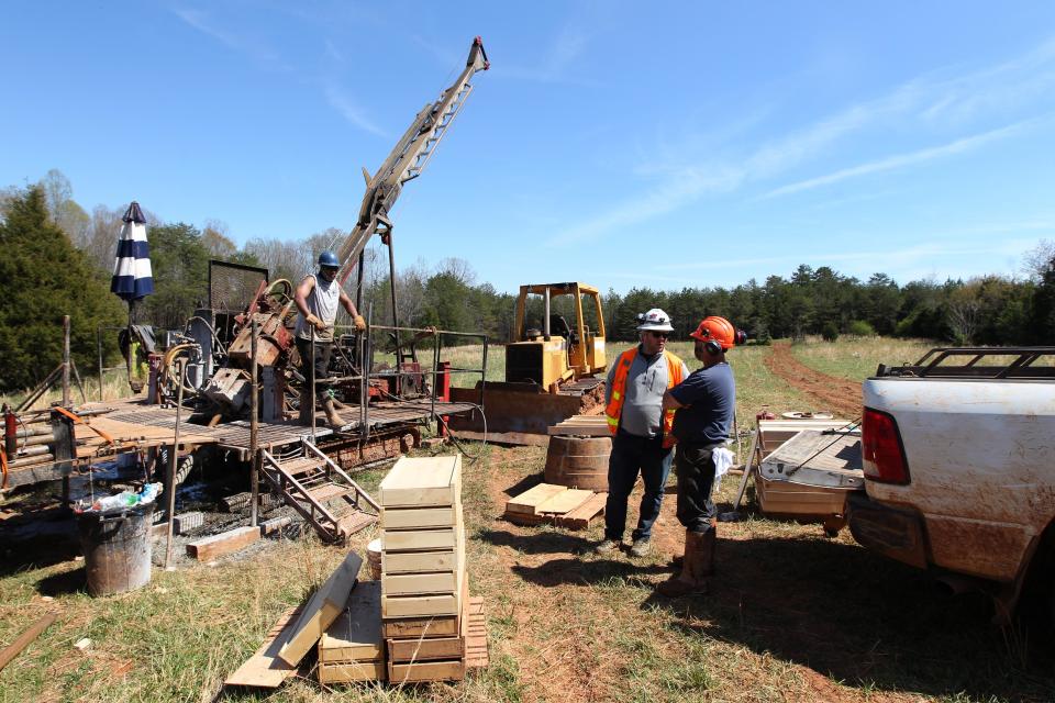 One of Piedmont Lithium's drilling rigs near their office on Dallas Cherryville Highway.