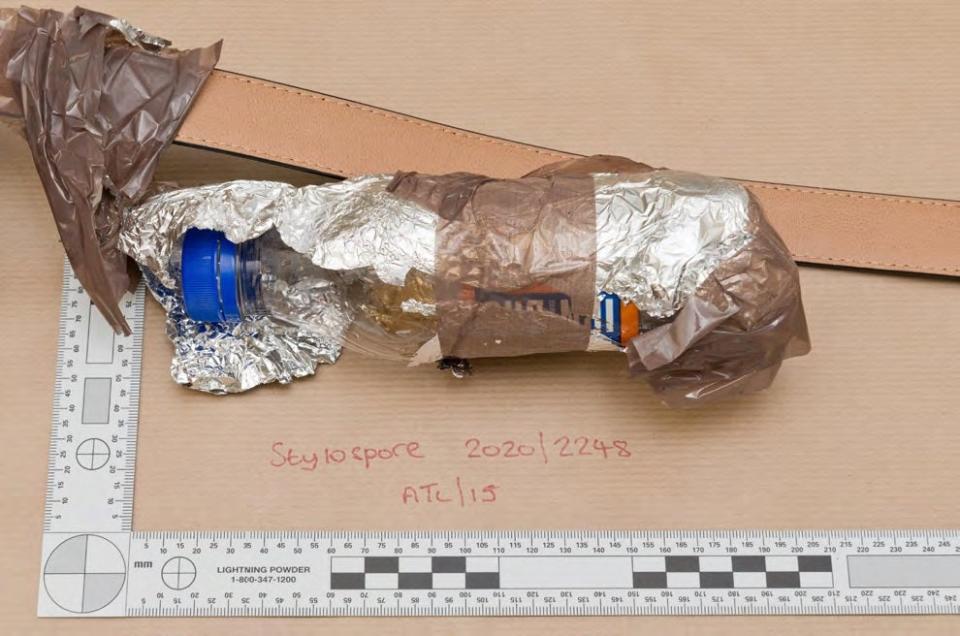 Part of the fake IED made by Amman and worn during the Streatham attack (Metropolitan Police)