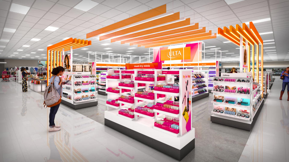 An Ulta Beauty section in a Target store as the part of the retailers' partnership. (Photo: Target)