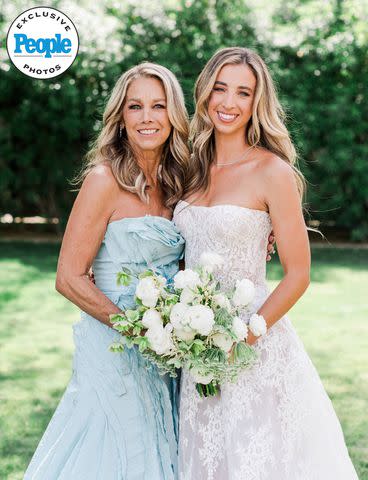 <p>Valorie Darling Photography</p> Denise Austin (left) and daughter Katie Austin wore matching earrings for the occasion