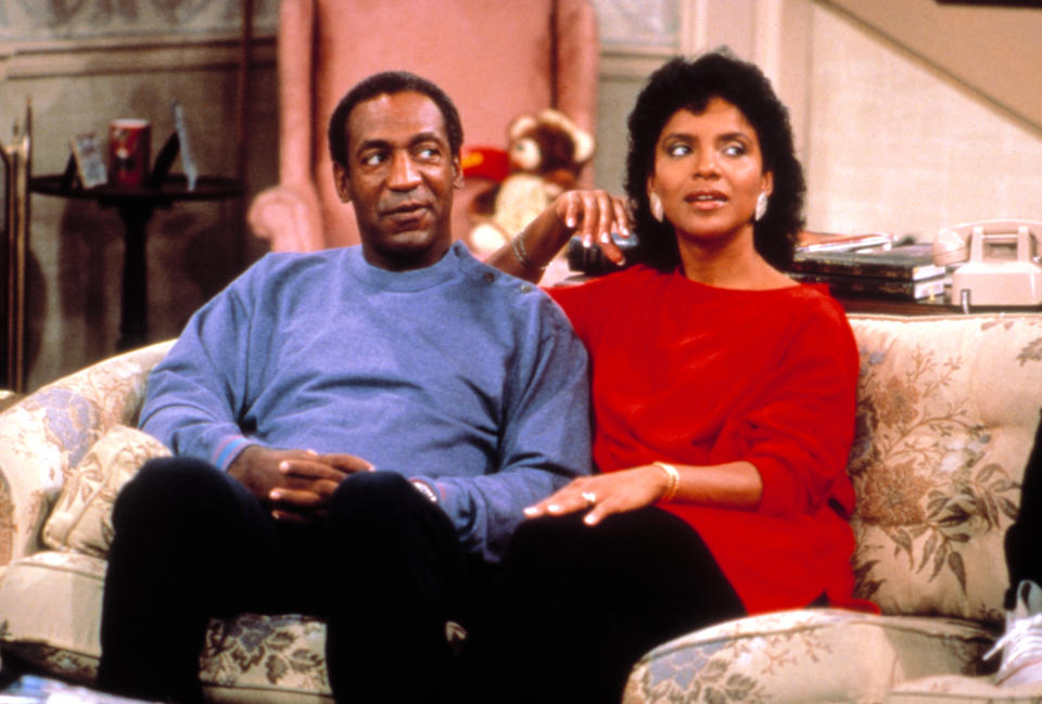 Bill Cosby and Phylicia Rashad co-star in a 1984 episode of The Cosby Show.