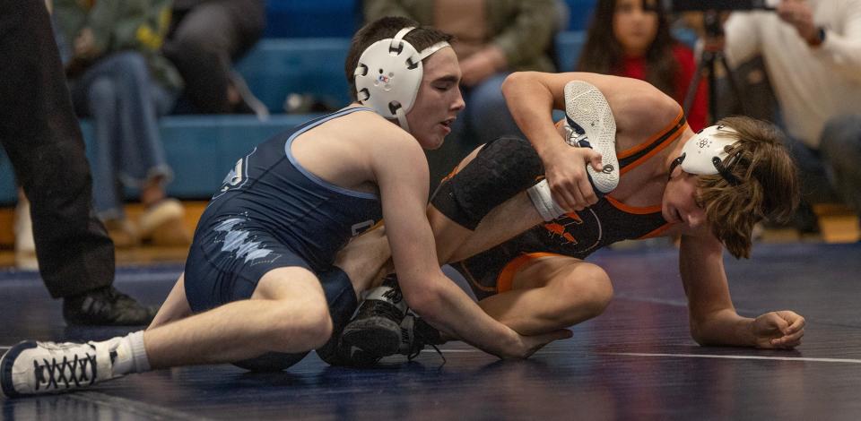 CBA freshman Killian Coluccio (left) was one of the stars in Shore Conference wrestling for the week of Jan. 8-14.