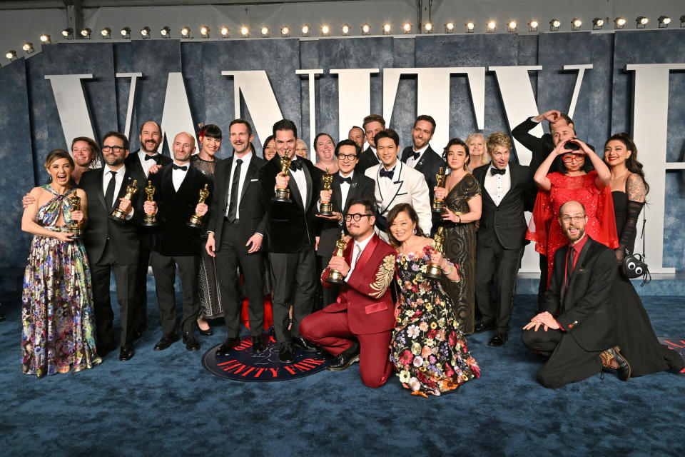 Cast and crew of "Everything Everywhere All at Once" attend the 2023 Vanity Fair Oscar Party