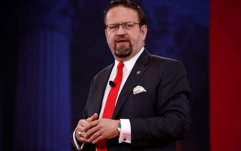 Former White House deputy assistant Sebastian Gorka speaks at the Conservative Political Action Conference (CPAC) at National Harbor, Maryland - Credit: Reuters