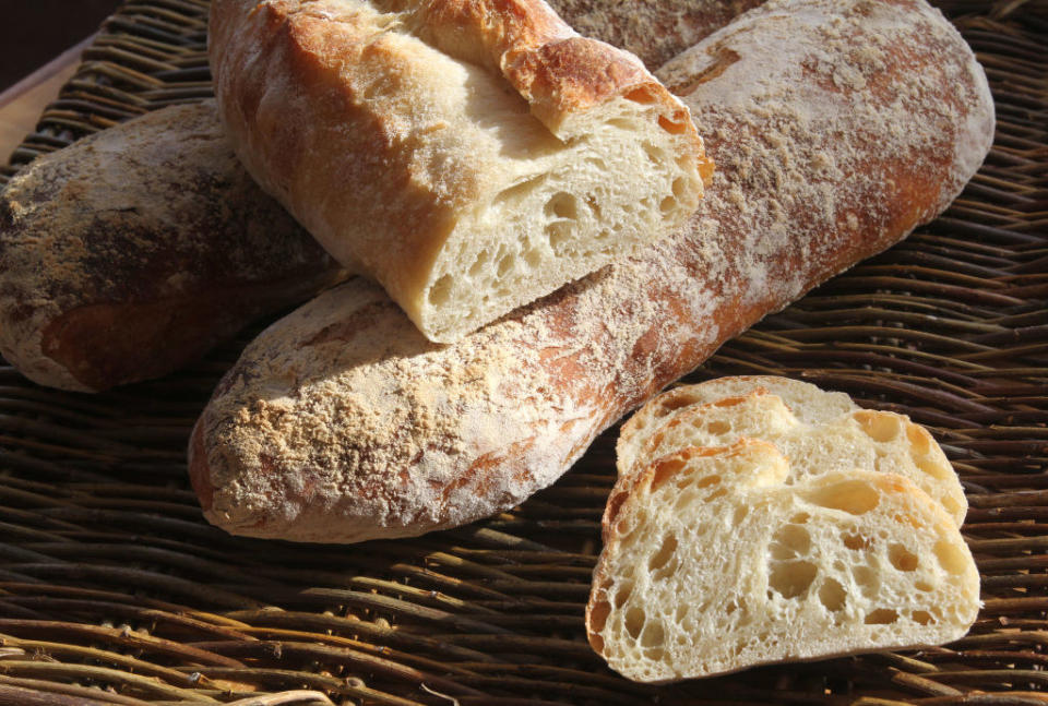 Close-up of loaves of ciabatta