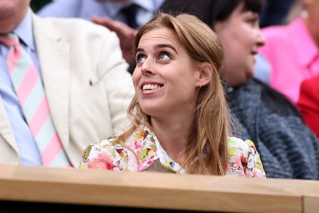 <p>HENRY NICHOLLS/AFP via Getty</p> Princess Beatrice attends Wimbledon on July 9, 2024