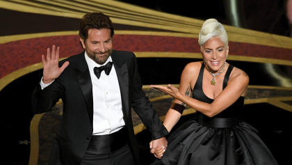 Gaga performed the duet “Shallow” with her Star Is Born co-star and director Bradley Cooper at the 2019 Academy Awards. - Credit: Kevin Winter/Getty Images