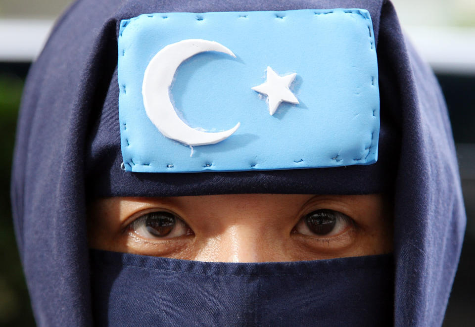 Uighur flag protest