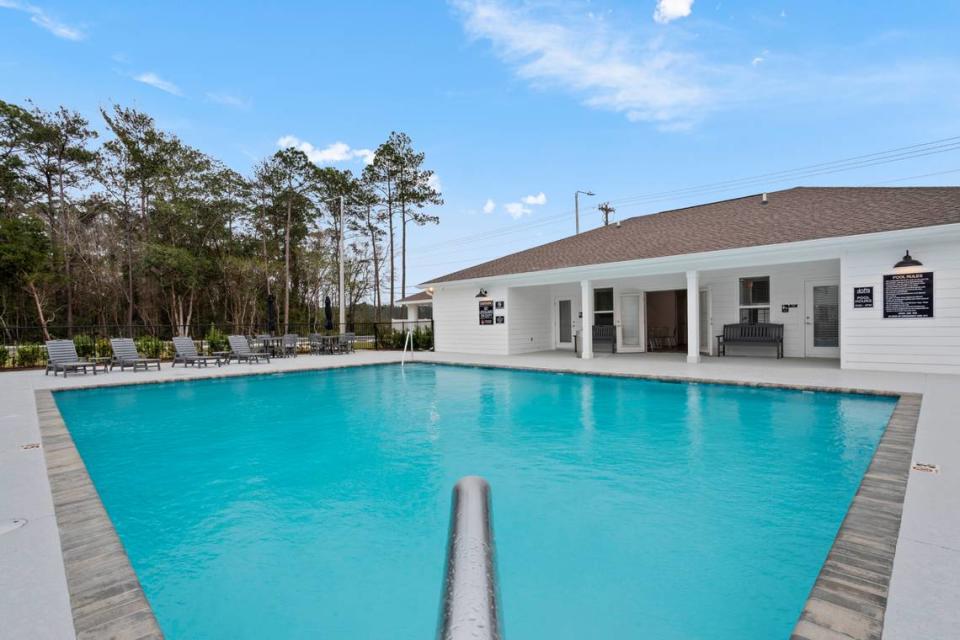 A swimming pool is one of the amenities at The Lofts, a new apartment community just off I-10 in South Mississippi.