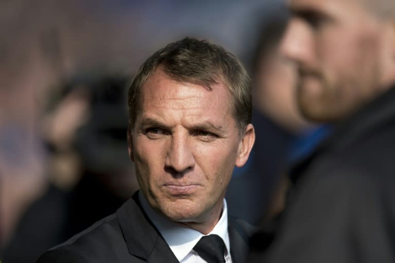 Liverpool's manager Brendan Rodgers ahead of an English Premier League football match against Everton at Goodison Park on October 4, 2015