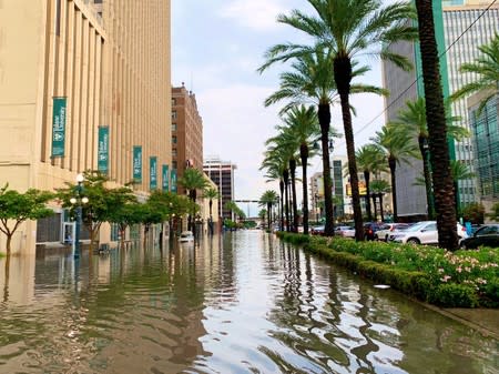 A flooded area is seen in New Orleans