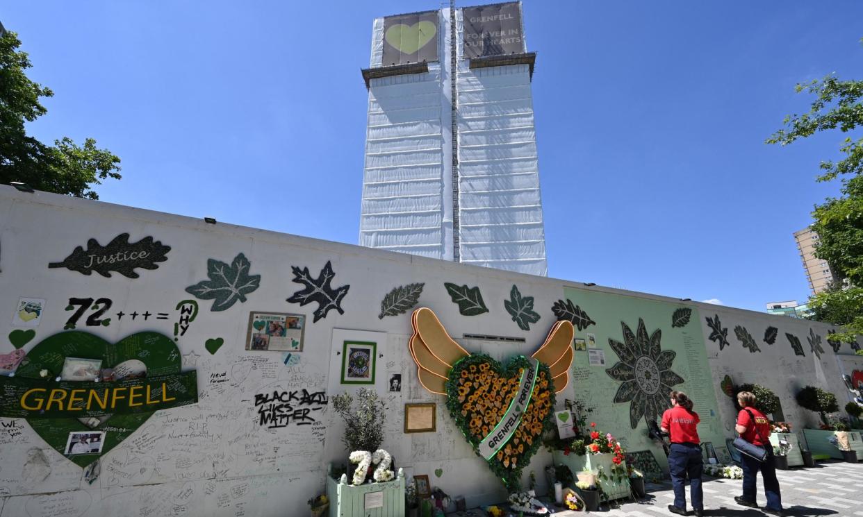 <span>The inquiry’s report cited ‘systematic dishonesty’ on the part of the makers of the tower’s cladding panels and insulation products.</span><span>Photograph: Glyn Kirk/AFP/Getty Images</span>