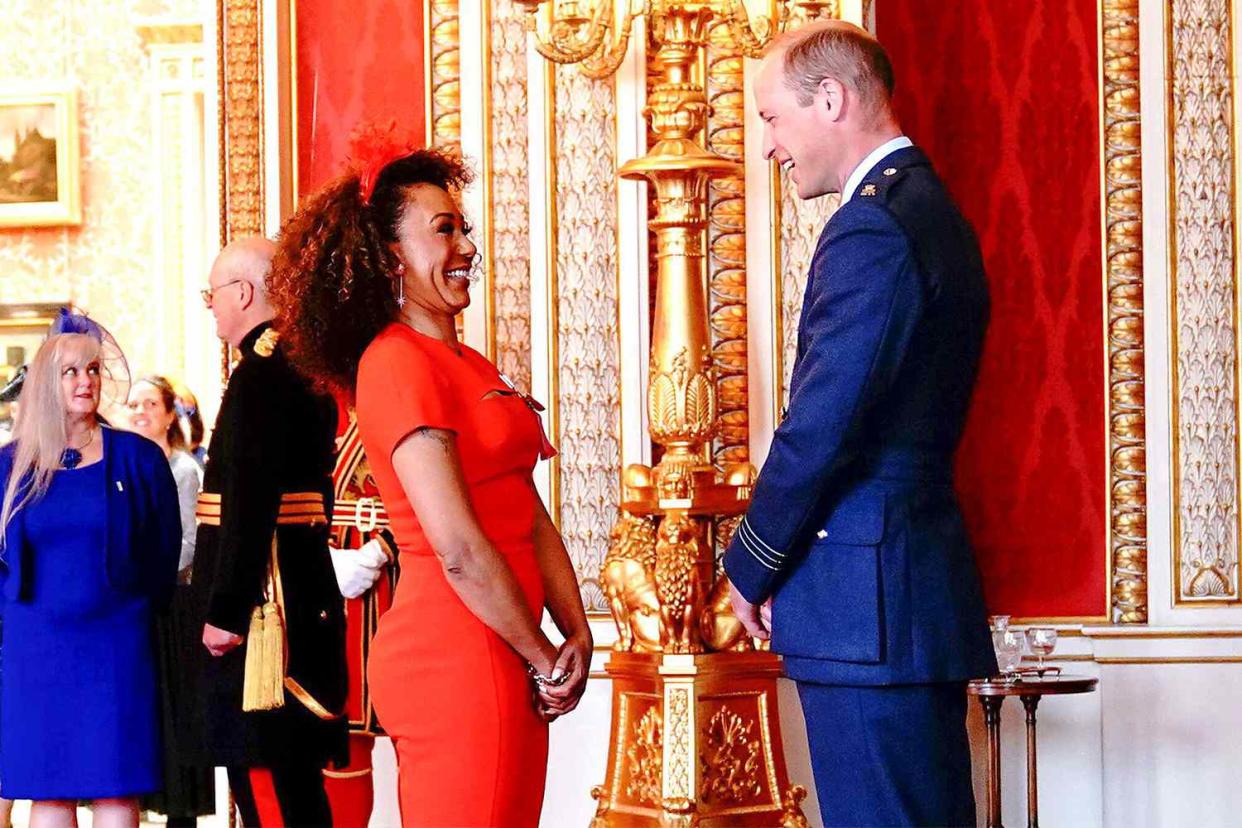 Melanie Brown is made an MBE (Member of the Order of the British Empire) by the Duke of Cambridge at Buckingham Palace