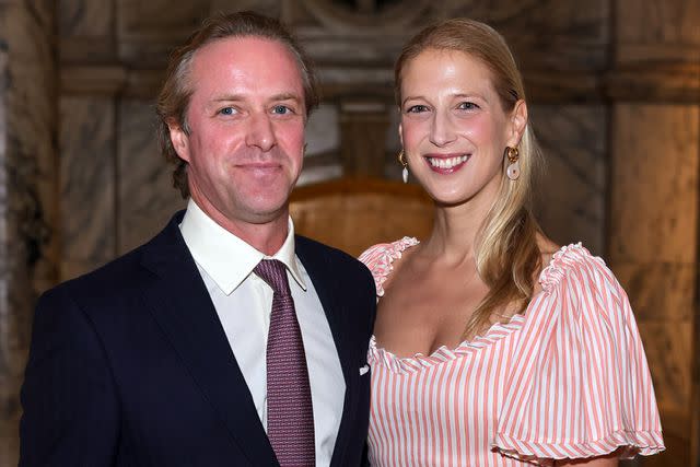 <p>Dave Benett/Getty</p> Thomas Kingston and Lady Gabriella at a Chanel exhibit at the Victoria and Albert Museum on September 13, 2023 in London.