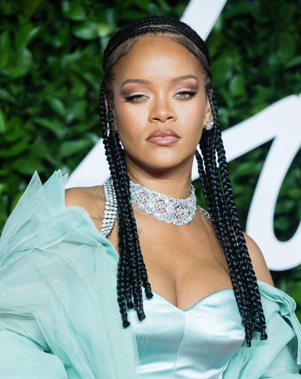 Rihanna at the Fashion Awards in London on Dec. 2. Makeup by <a href="https://www.instagram.com/p/B5lo2NpnZZg/" target="_blank" rel="noopener noreferrer">Priscilla Ono</a> using Fenty products. Hair by <a href="https://www.instagram.com/p/B5qruXNFRrk/" target="_blank" rel="noopener noreferrer">Yusef Williams</a>.&nbsp;