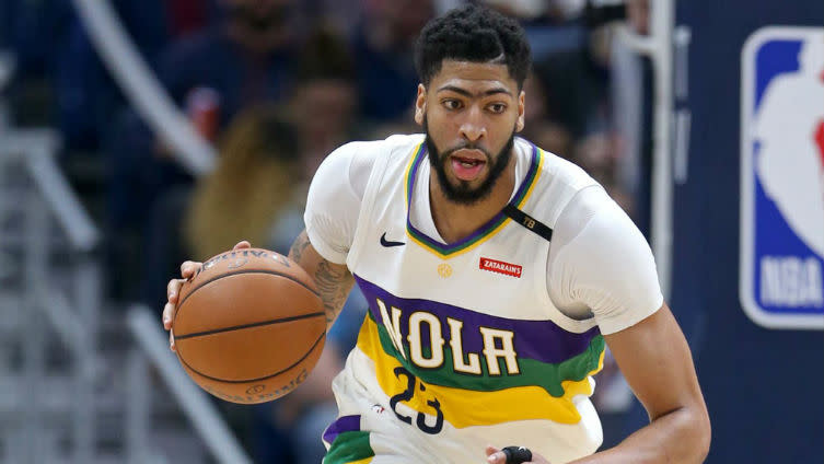 Anthony Davis will sit Saturday night against the Los Angeles Lakers. Photo courtesy of <span>NBC Sports Boston. </span>