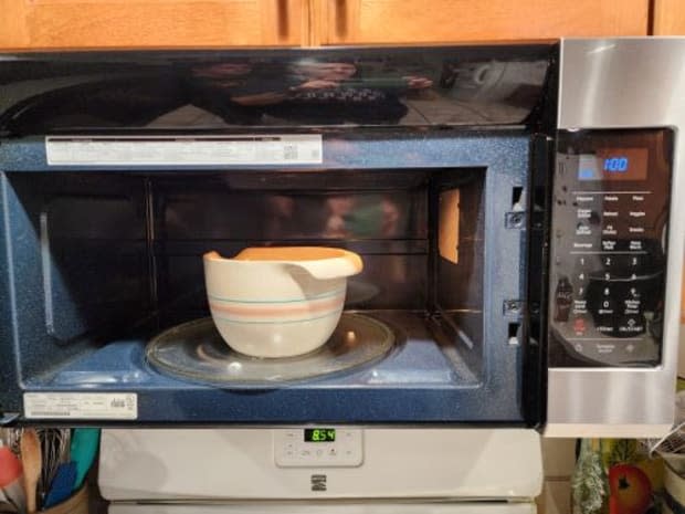 Place in microwave to heat.