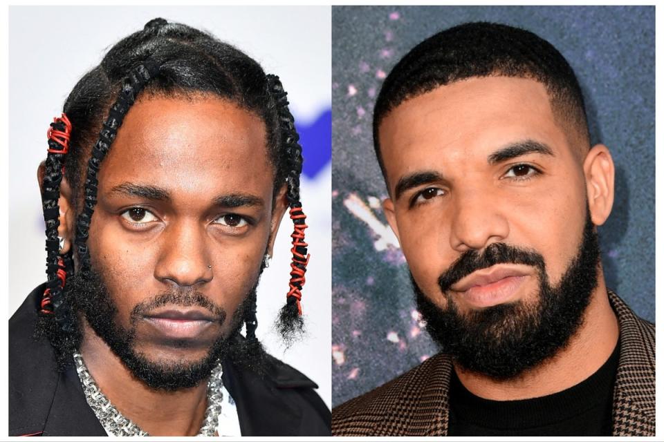 Kendrick Lamar (izquierda) y Drake (Getty)