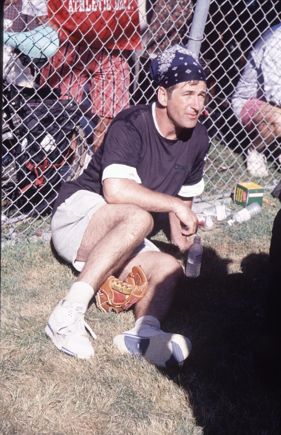 Baldwin at a baseball game, circa 1992.