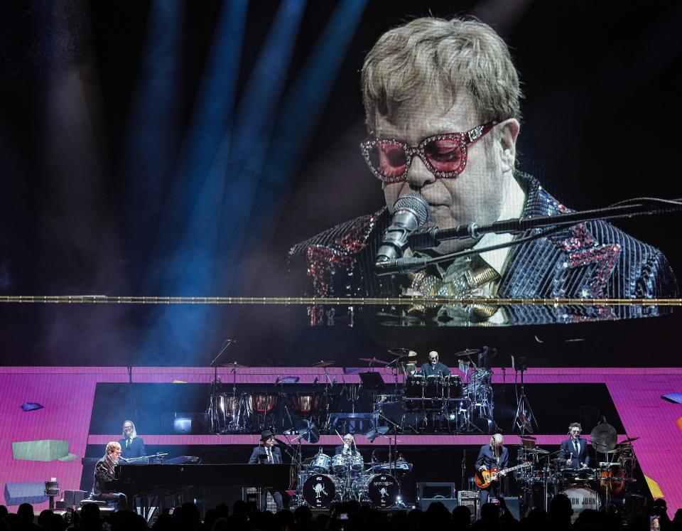 Elton John performed his Farewell Yellow Brick Road Tour on Friday, April 1, 2022, at Gainbridge on Gainbridge Fieldhouse in Indianapolis. 