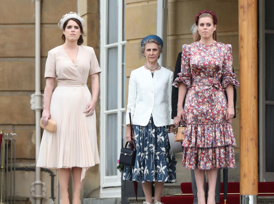 <p>For the first of the Queen's Garden parties, Princess Beatrice picked a ruffled and floral Vampire's Wife prairie dress, adding a coordinated hatband to finish the look. </p>