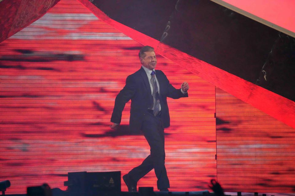 Vince McMahon at WrestleMania in April.