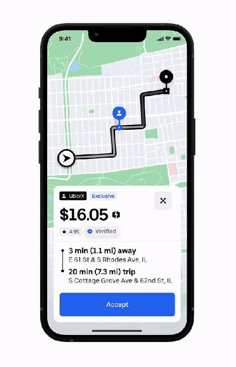 Driver view (Courtesy: Uber)