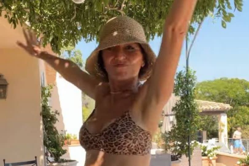 Davina McCall in a bikini on holiday